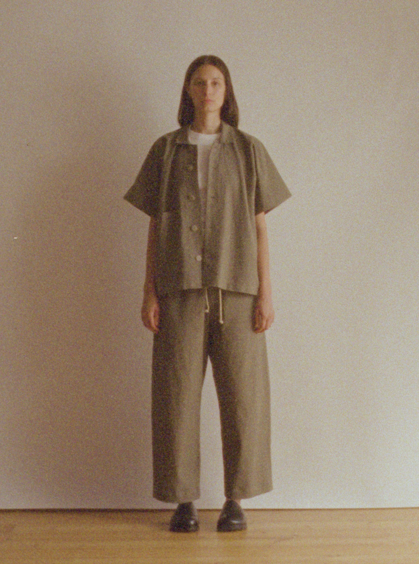 Gatherers Trousers - Clay Micro Check Cotton