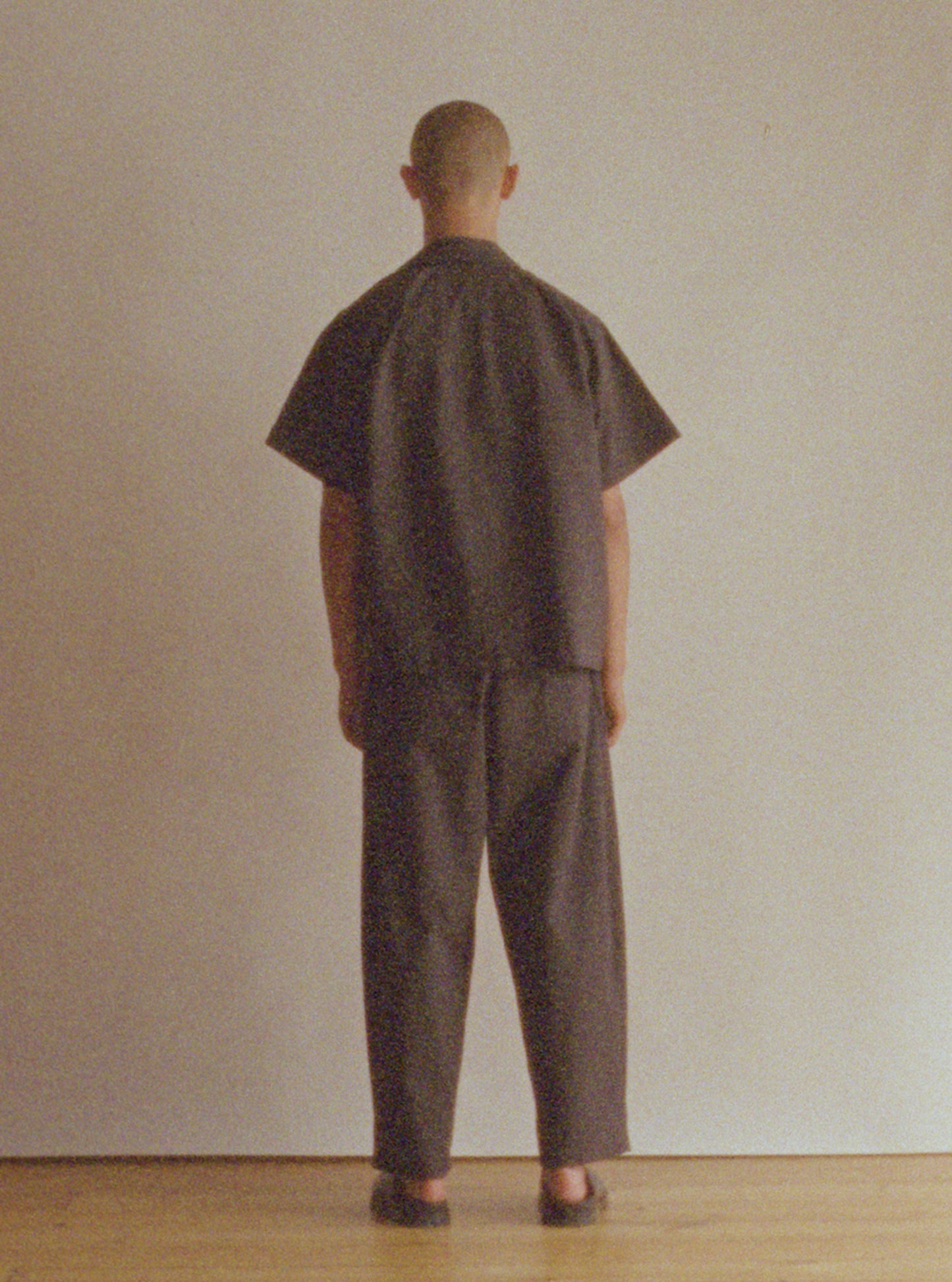 Camp Collar Shirt - Slate Micro Check Cotton