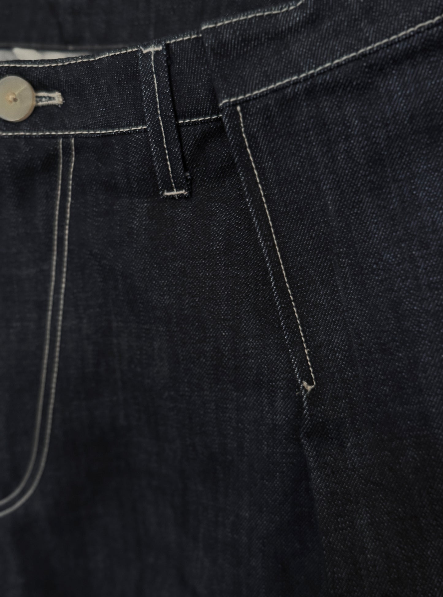 Single Pleat Jean - Raw Indigo Denim