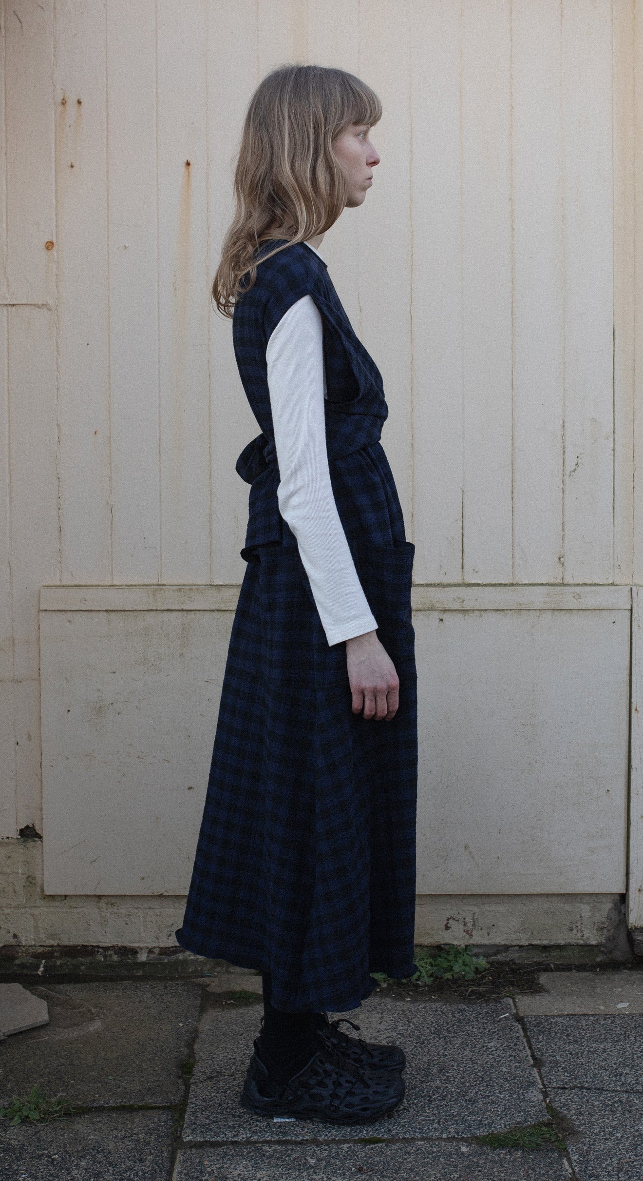Hand Tie Dress - Ink & Black Check