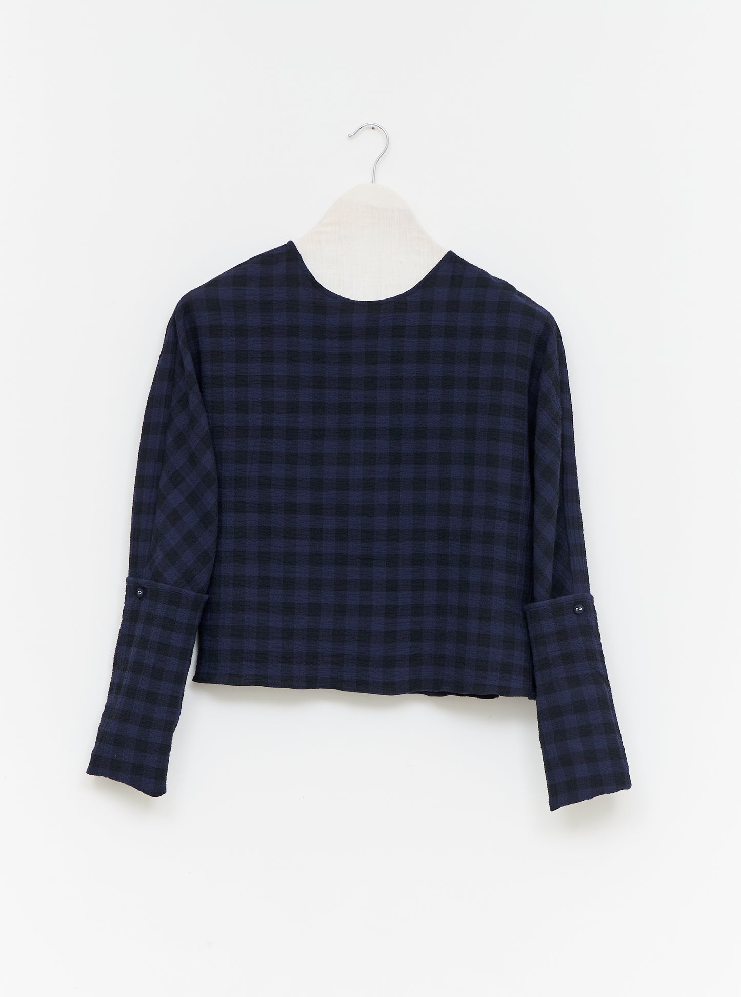 Hand Tie Top - Ink & Black Check
