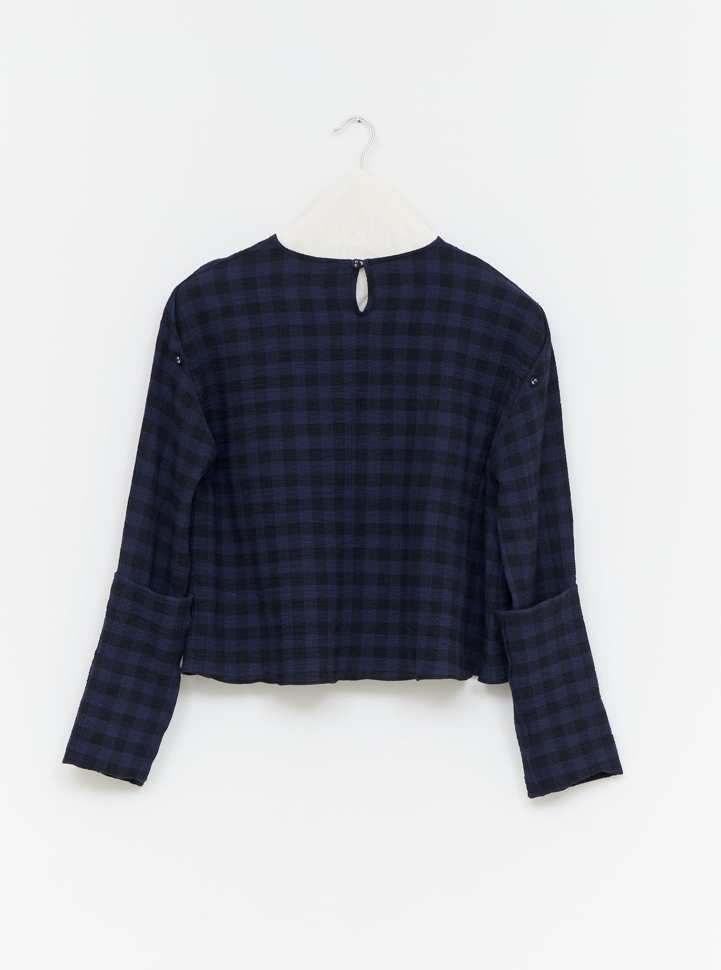 Hand Tie Top - Ink & Black Check
