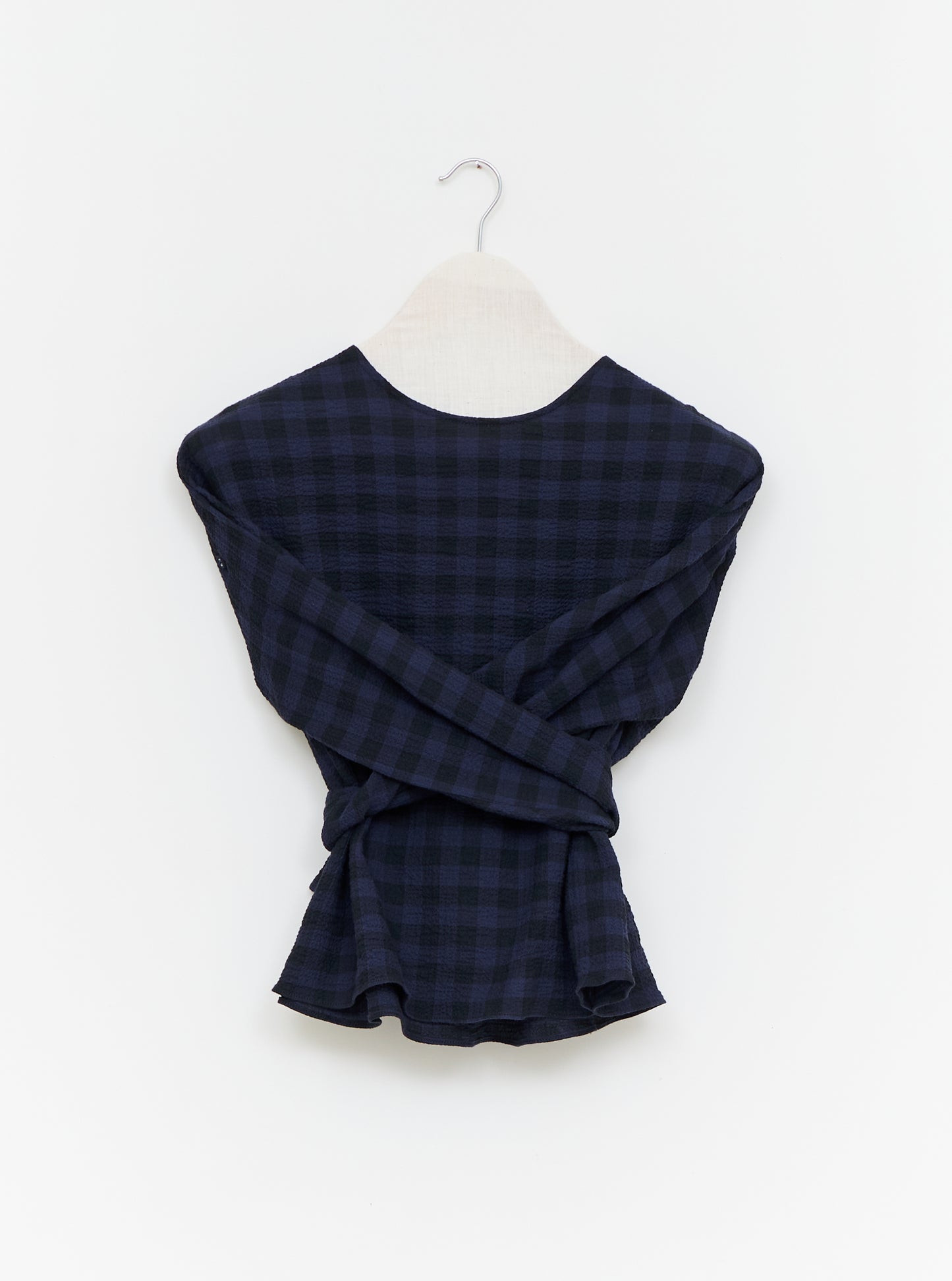 Hand Tie Top - Ink & Black Check