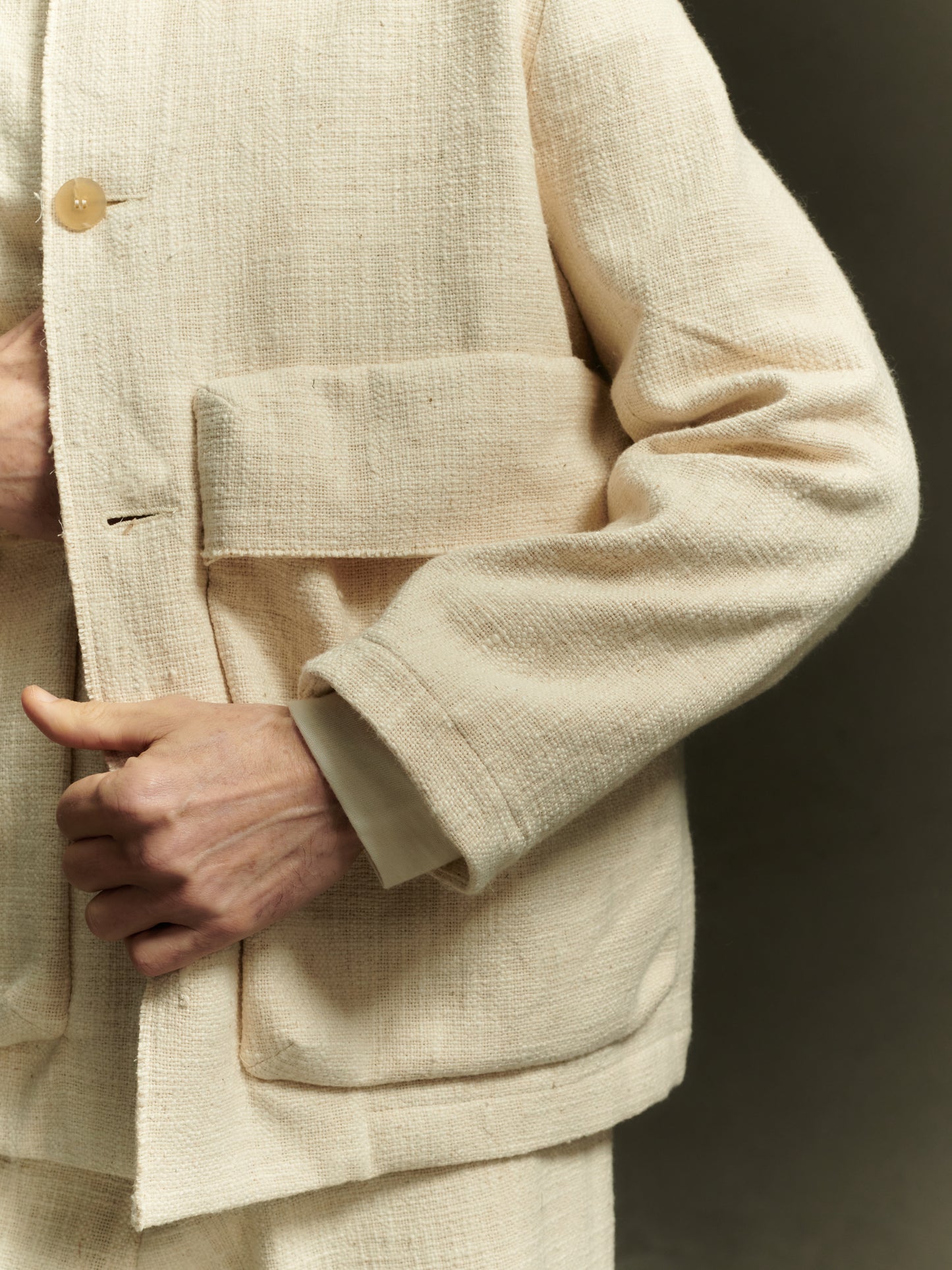 Beuys Pocket Jacket - Alabaster Yak & Nettle