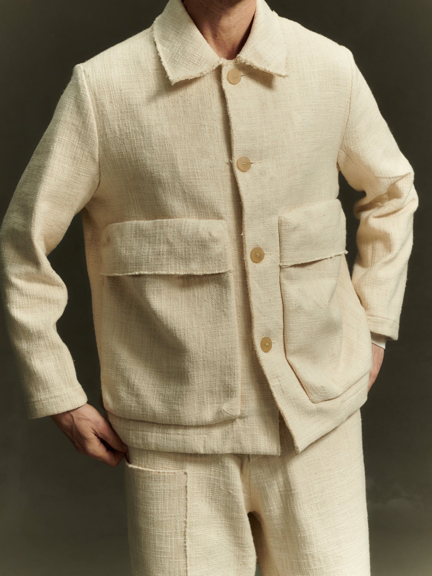 Beuys Pocket Jacket - Alabaster Yak & Nettle