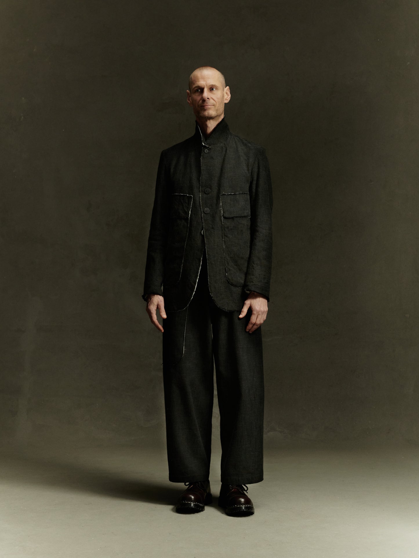 Wilhelm Trousers - Alga Green Wool Cotton