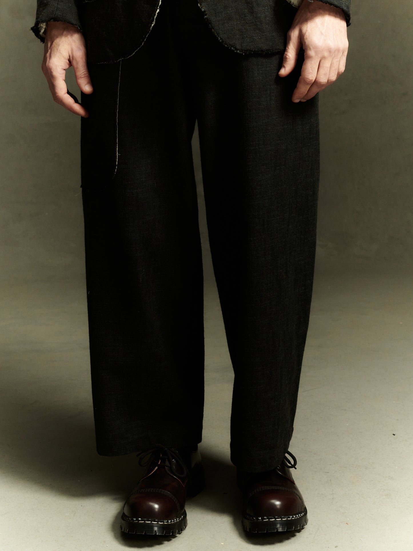 Wilhelm Trousers - Alga Green Wool Cotton