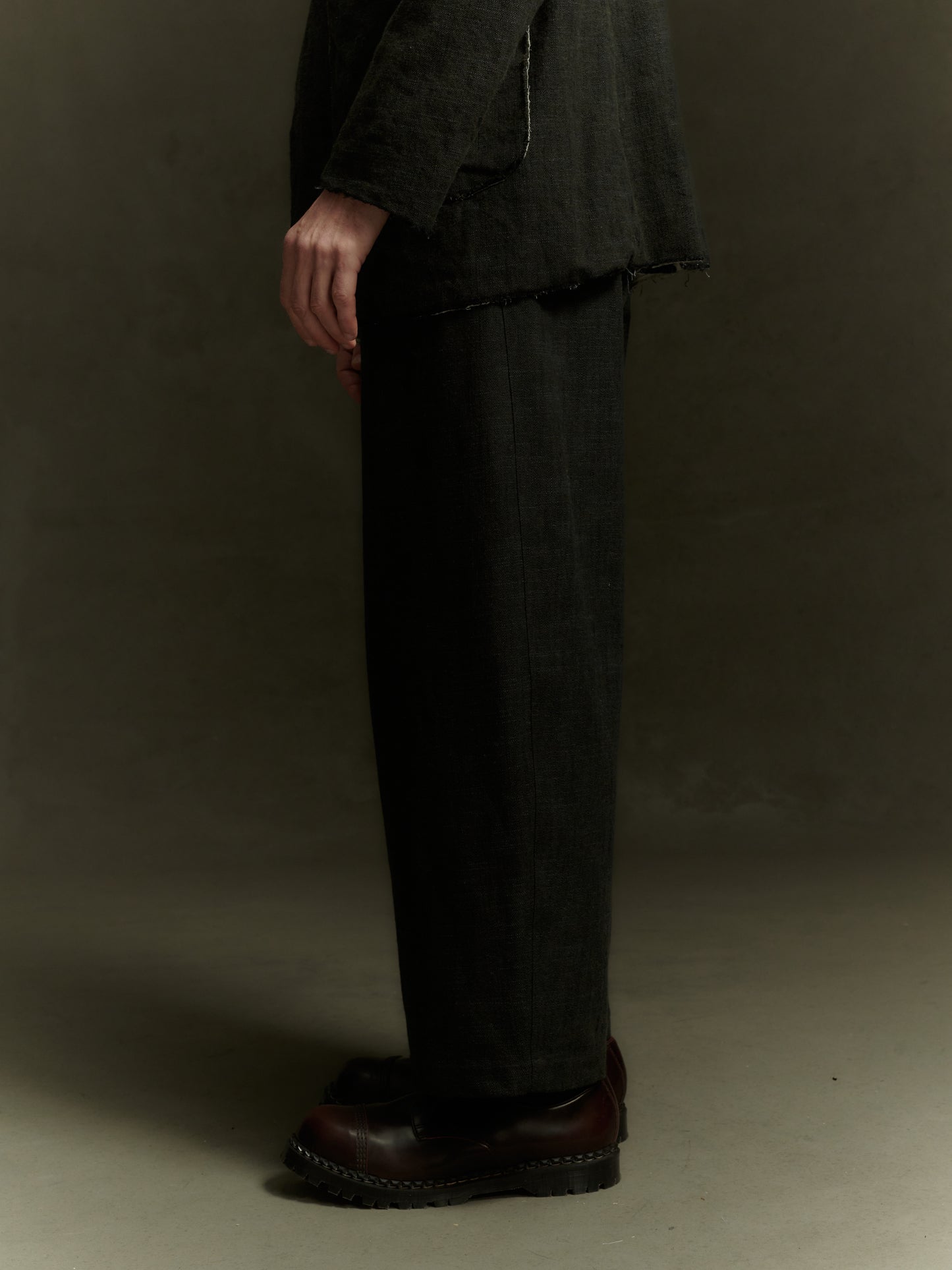 Wilhelm Trousers - Alga Green Wool Cotton