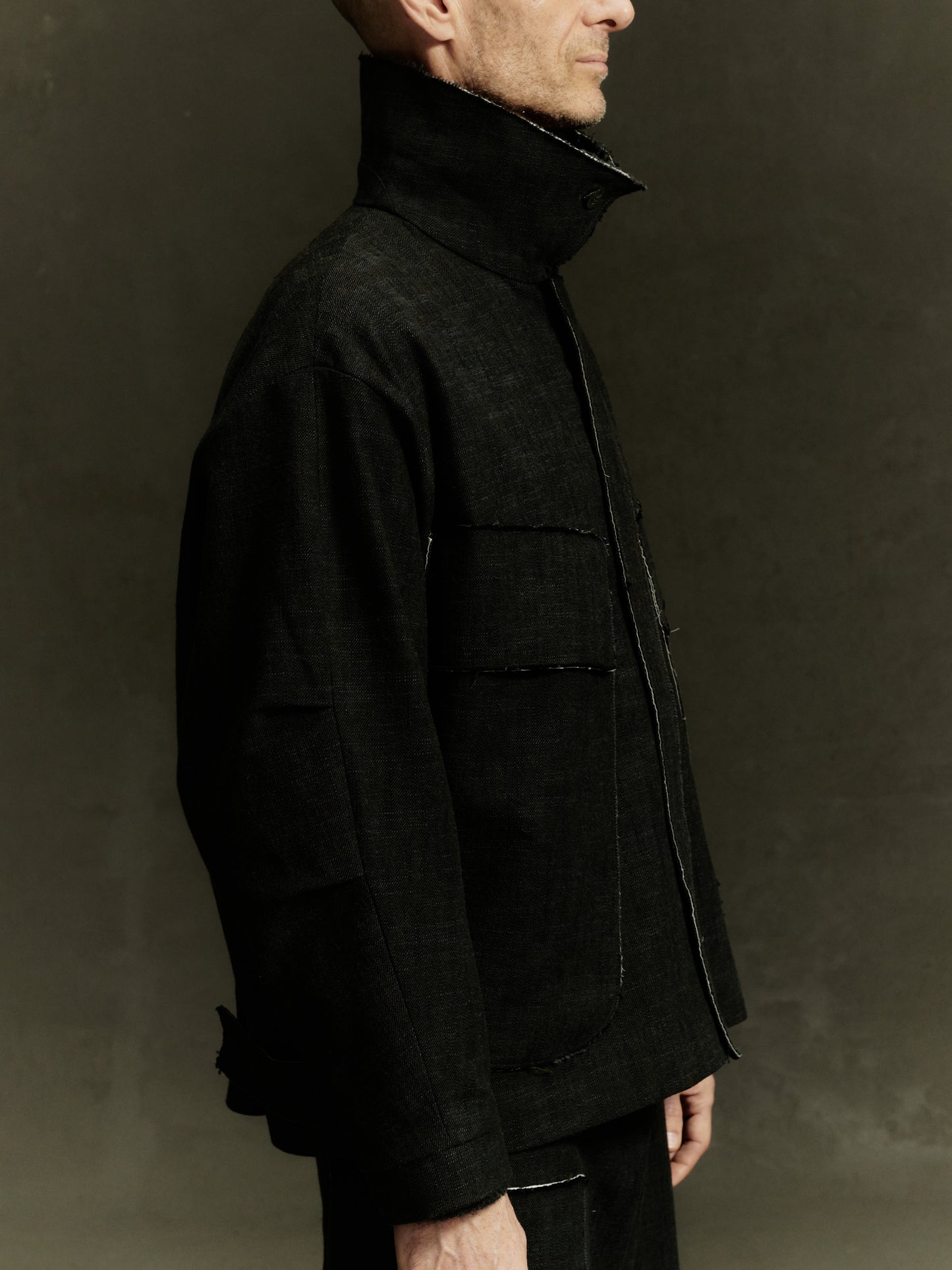 Langhaus Jacket - Alga Green Wool Cotton