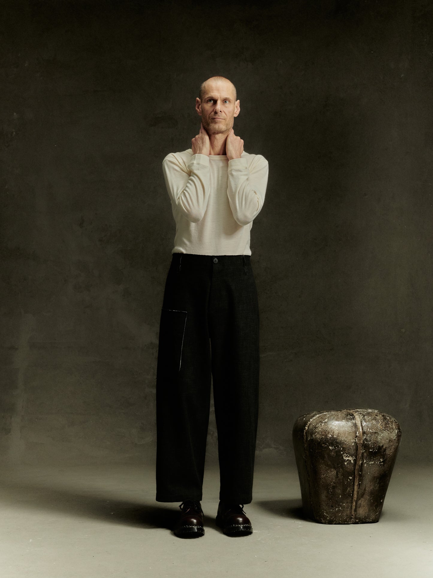 Wilhelm Trousers - Alga Green Wool Cotton