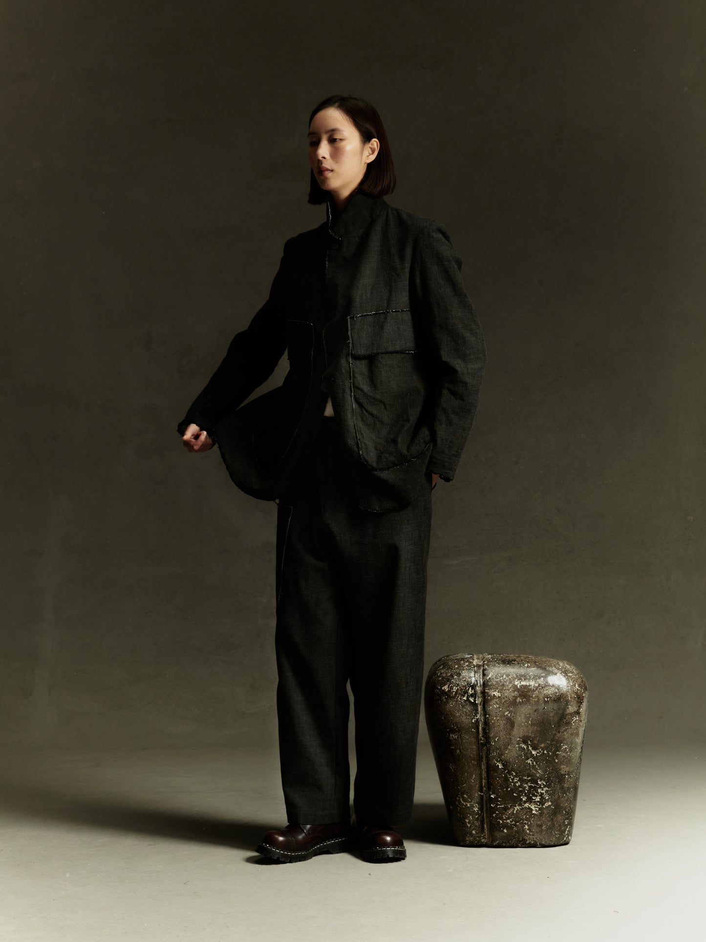 Kassel Trousers - Alga Green Wool Cotton