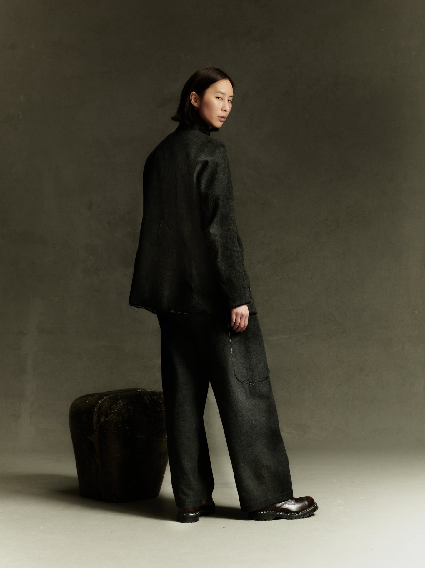 Kassel Trousers - Alga Green Wool Cotton