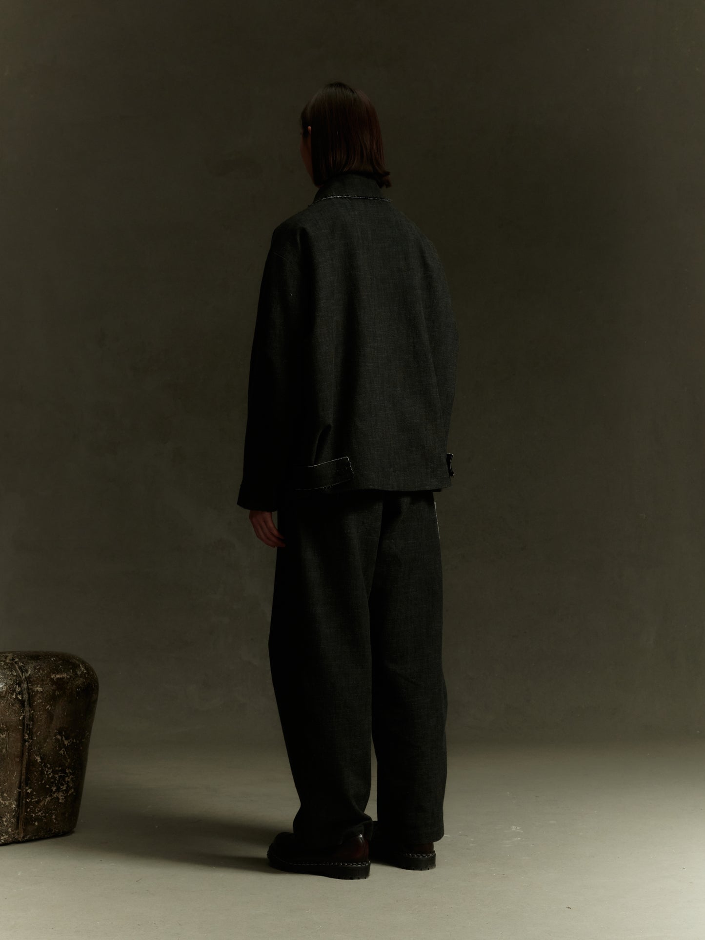 Langhaus Jacket - Alga Green Wool Cotton