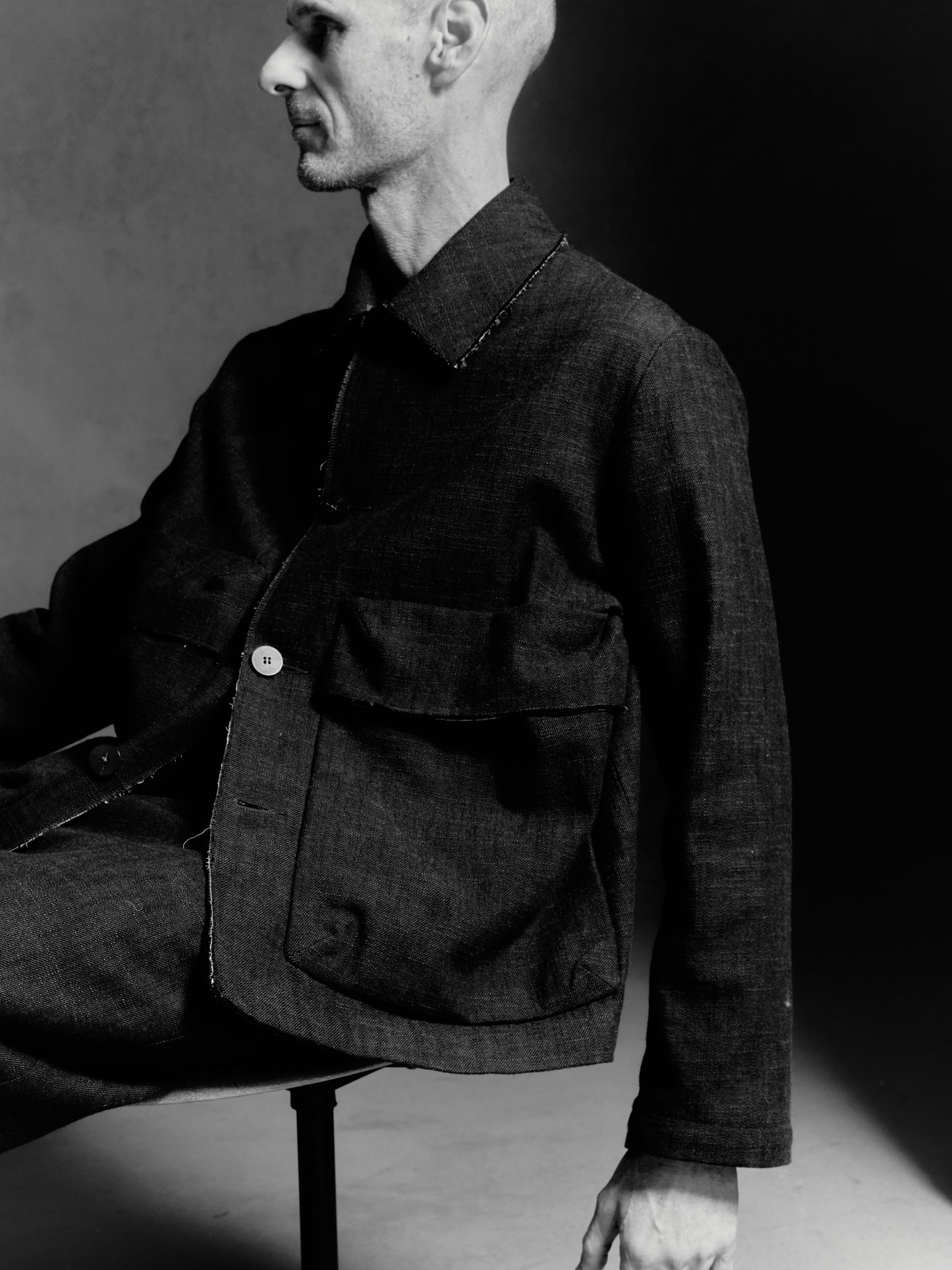 Beuys Pocket Jacket - Alga Green Wool Cotton