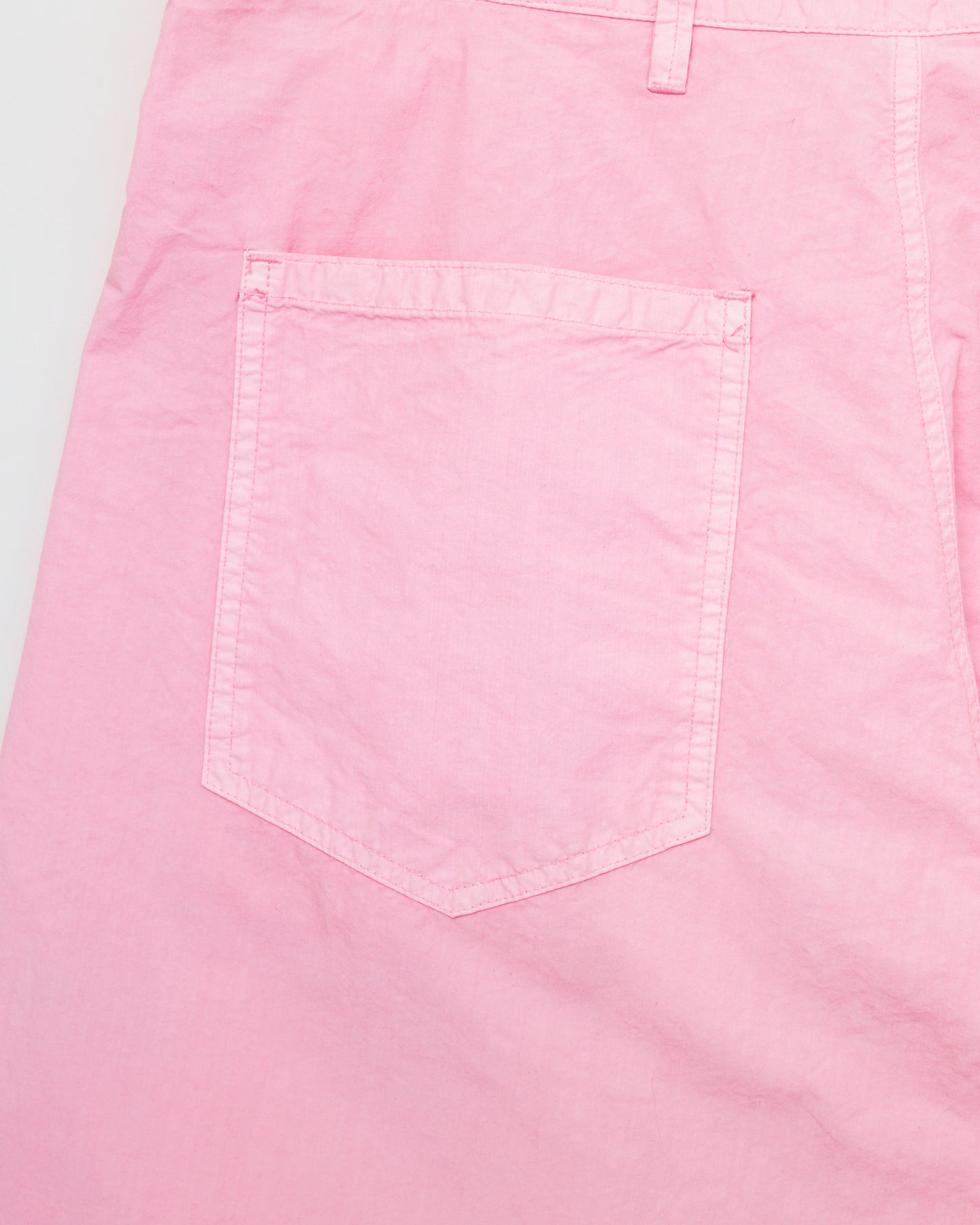 Single Pleat Trouser in Organic Compact Paper Cotton - Rose