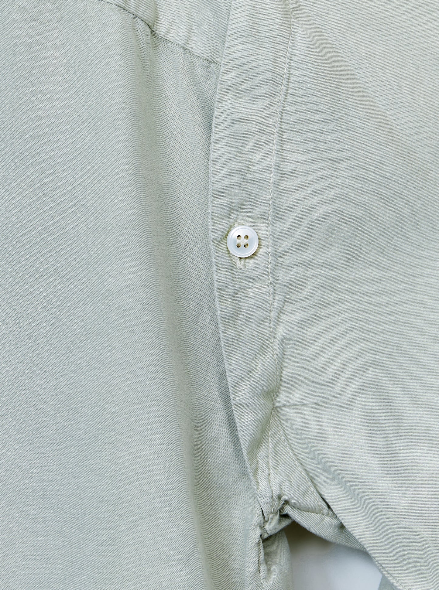 Hand-Tie Shirt in Washed Linden Green Tencel
