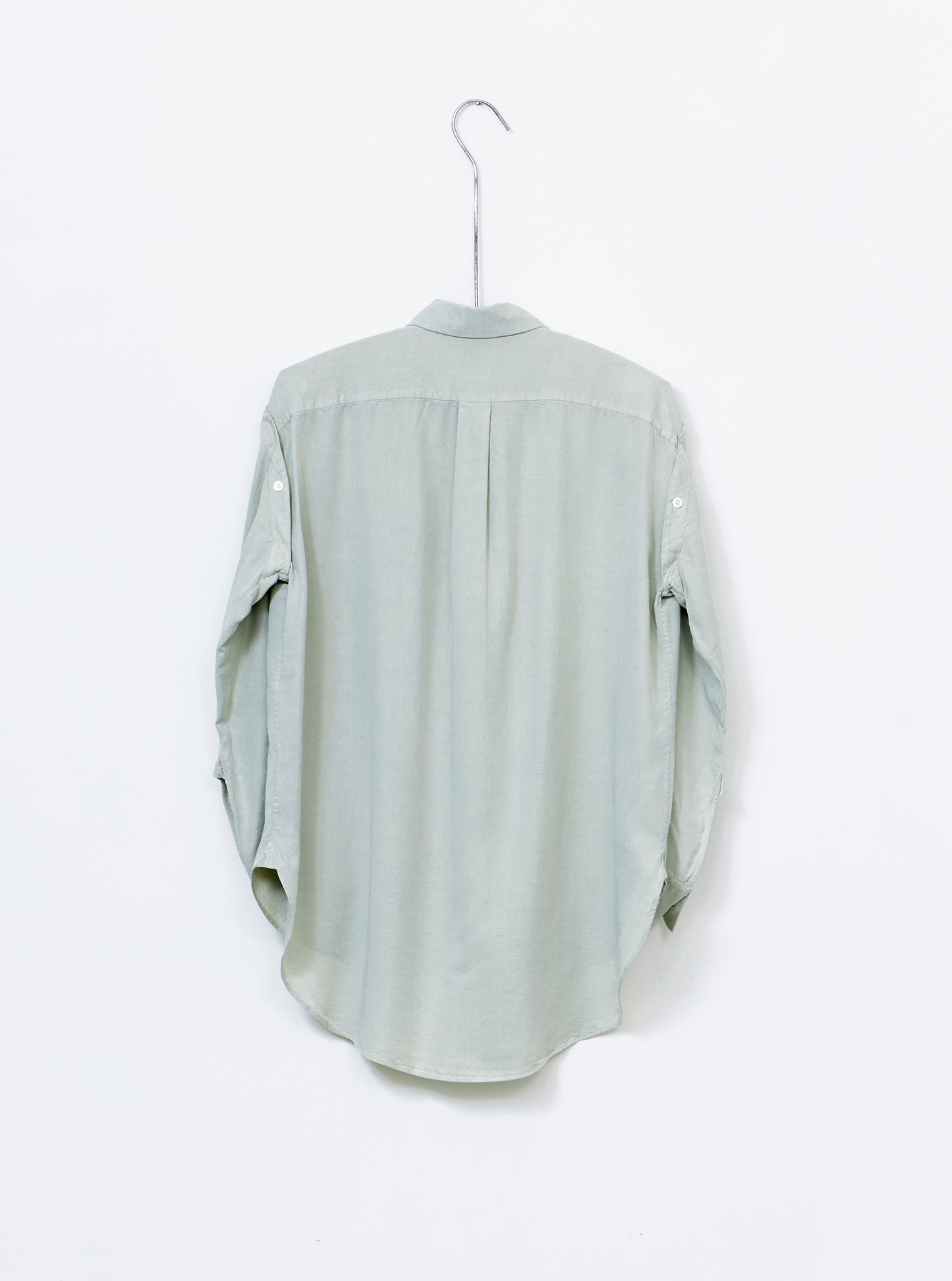 Hand-Tie Shirt in Washed Linden Green Tencel