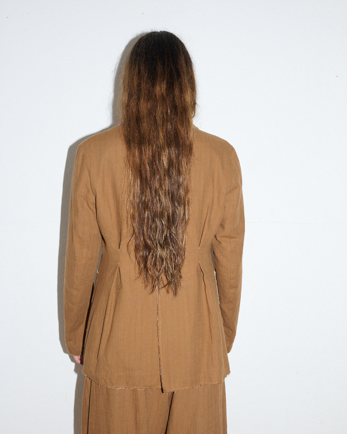 Leusdon Tailored Jacket - Ochre Pinstripe