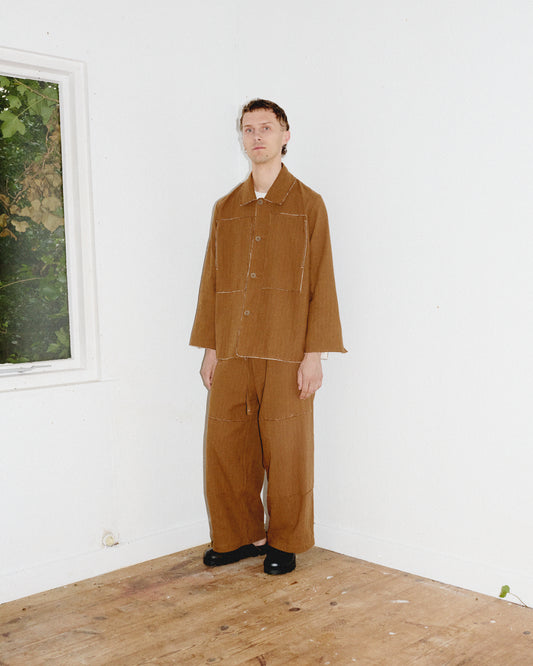 Haytor Trousers - Ochre Pinstripe