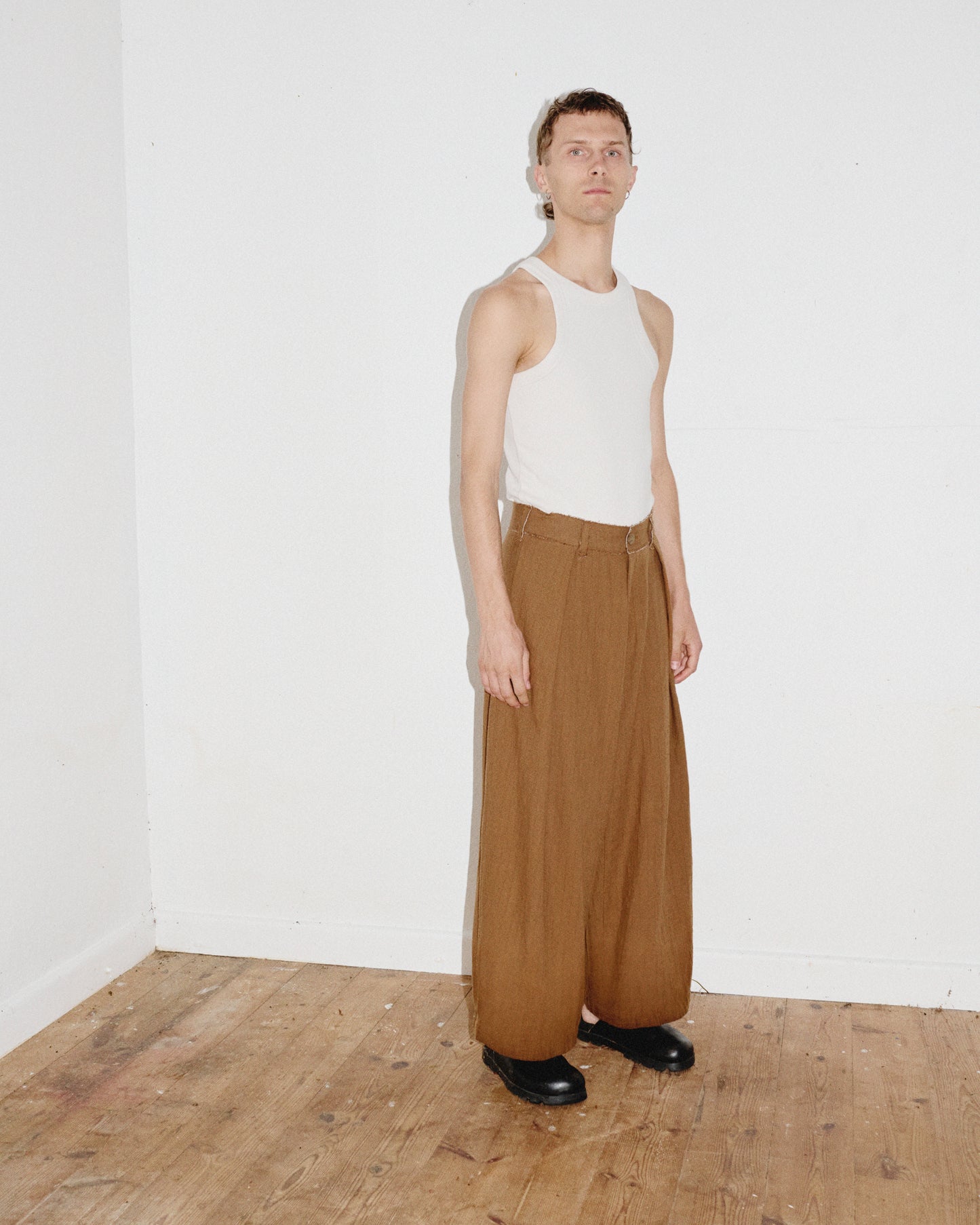 Kassel Trousers - Ochre Pinstripe