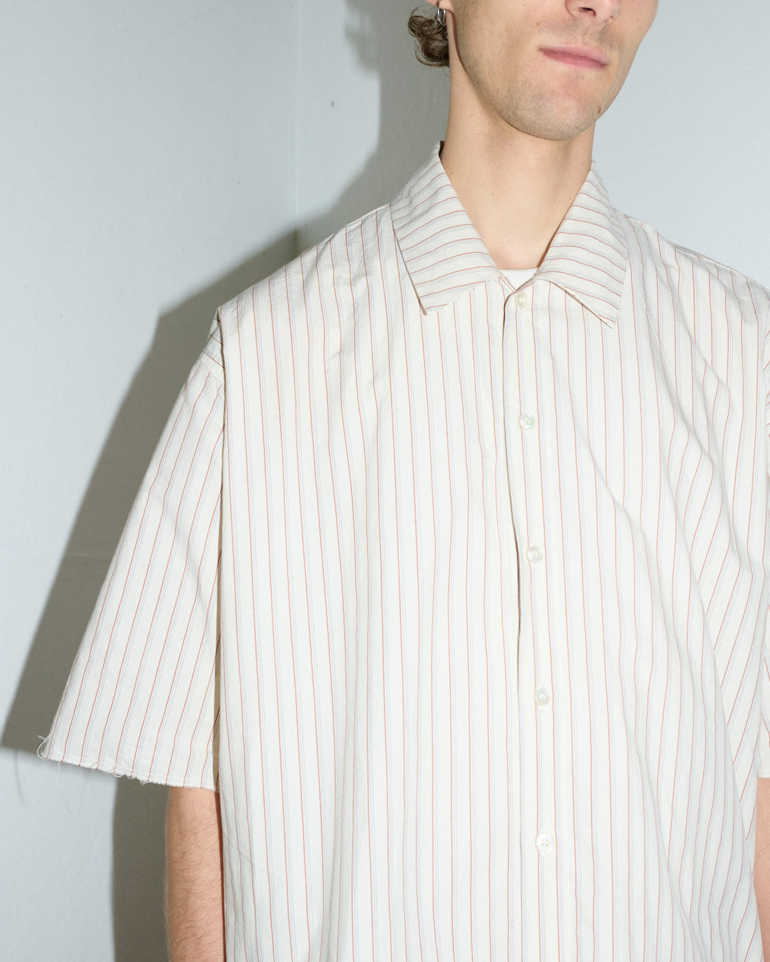 Manaton Shirt - Chalk and Brick Stripe