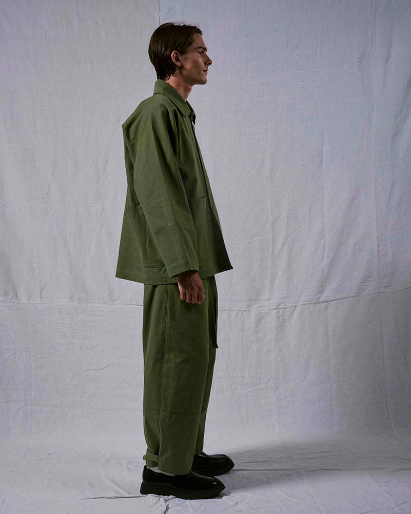 Buoy Jacket in Soft Cotton Canvas - Sap Green