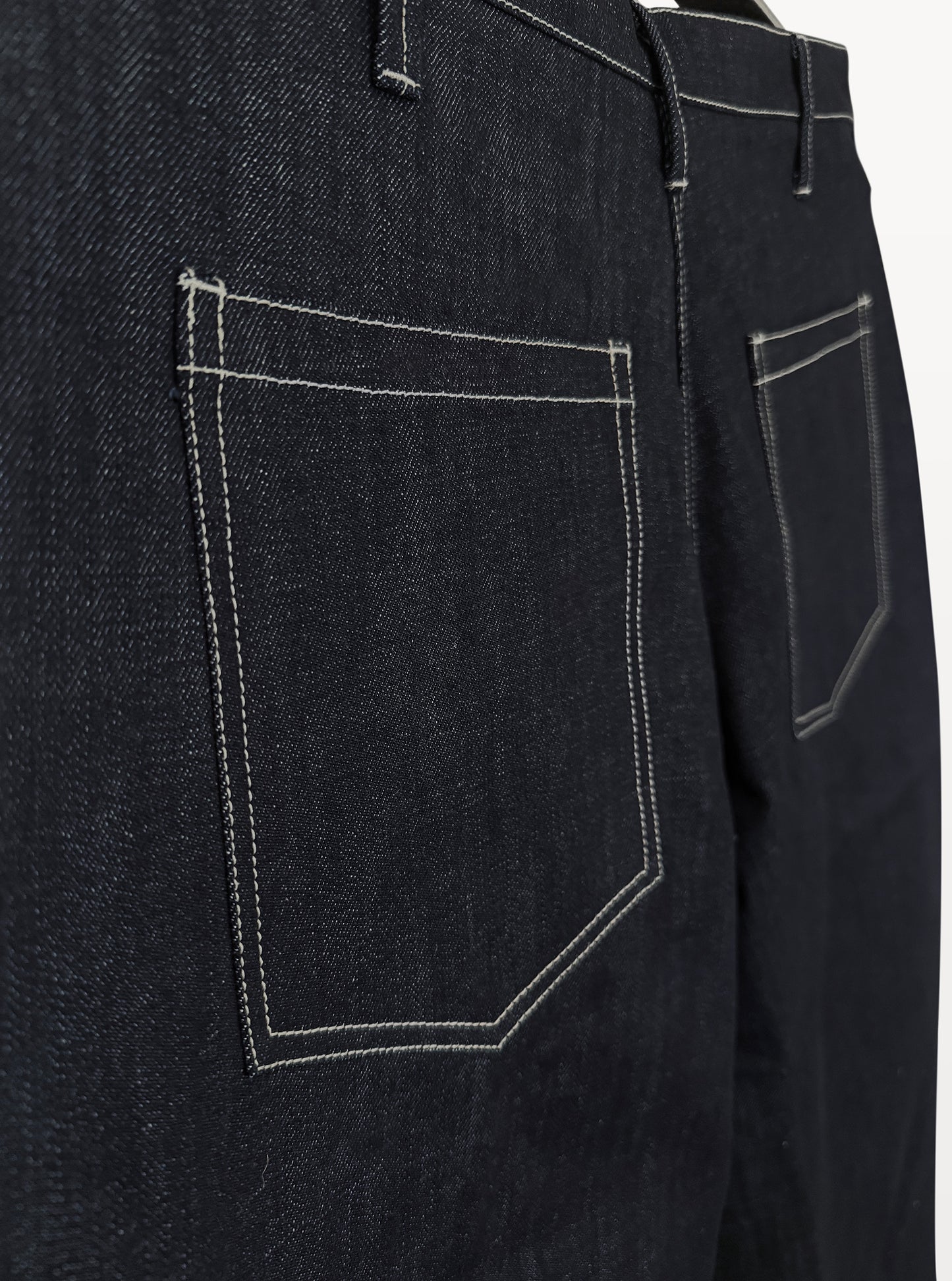 Single Pleat Jean - Raw Indigo Denim