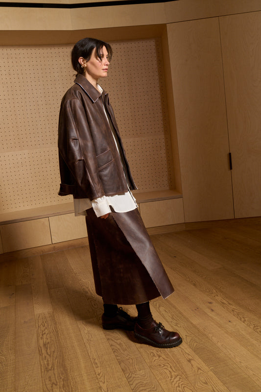 Avus Jacket - Walnut Brown Leather