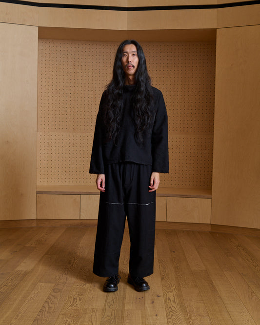 Lotura Smock - Ebony Textured Wool - Pre Order