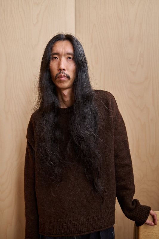 Crew Neck Jumper - Welsh Black Wool