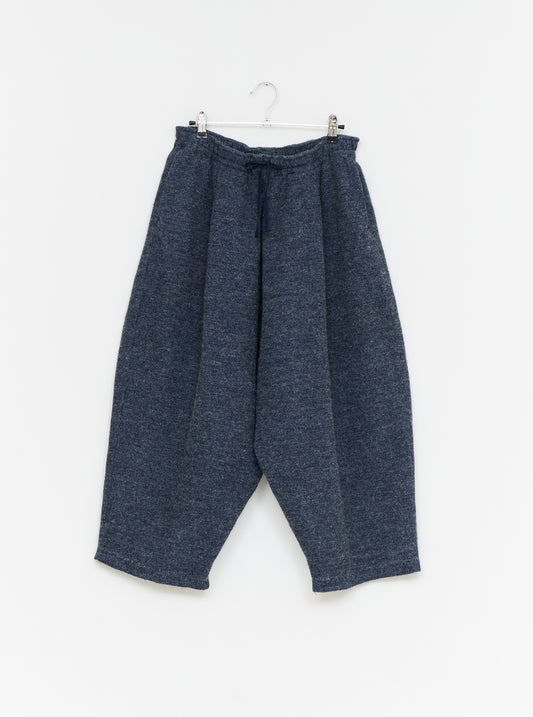 Barrel Leg Trouser - Indigo Wool & Cotton