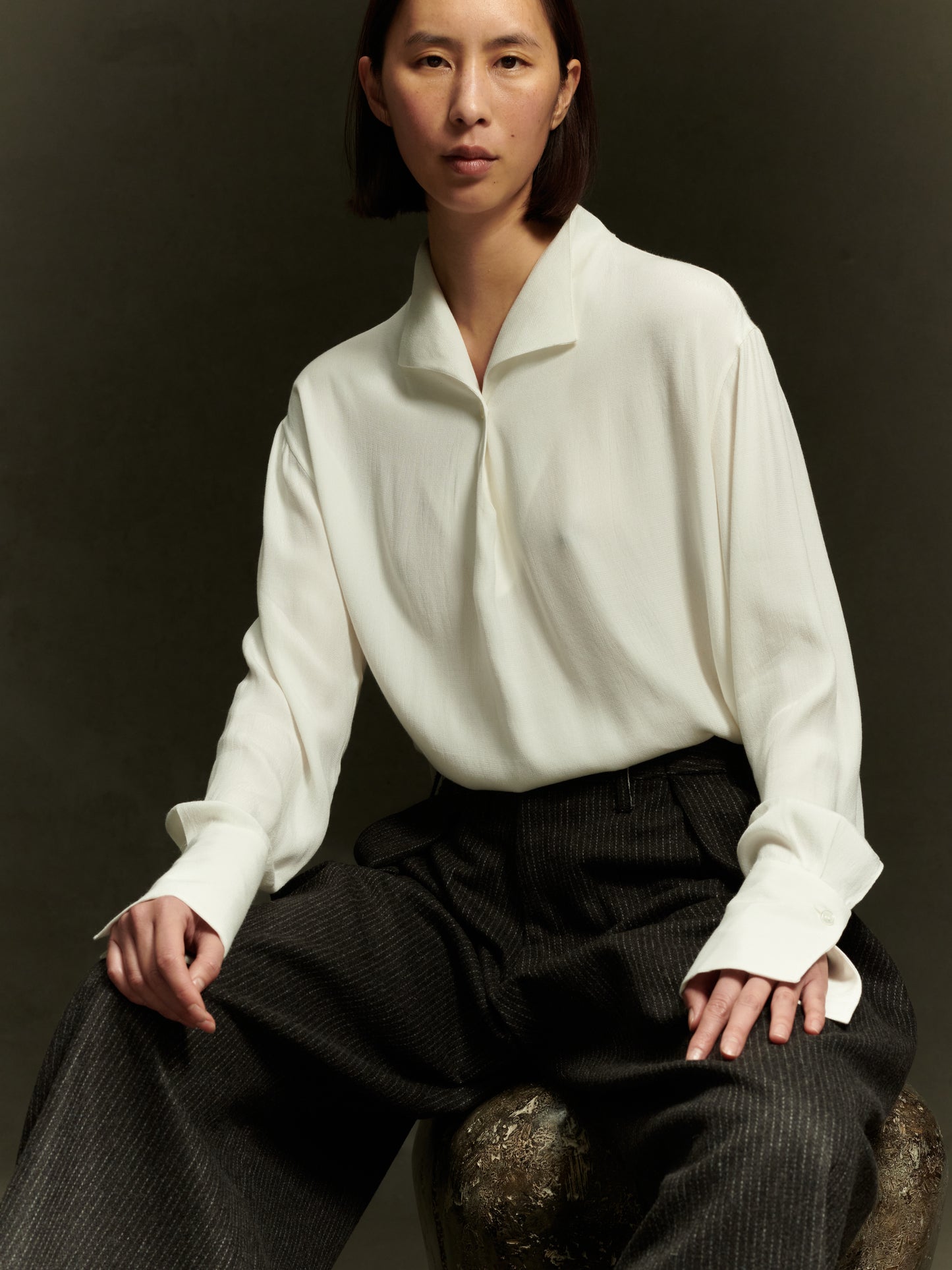 Joyce Shirt - Bone Silk