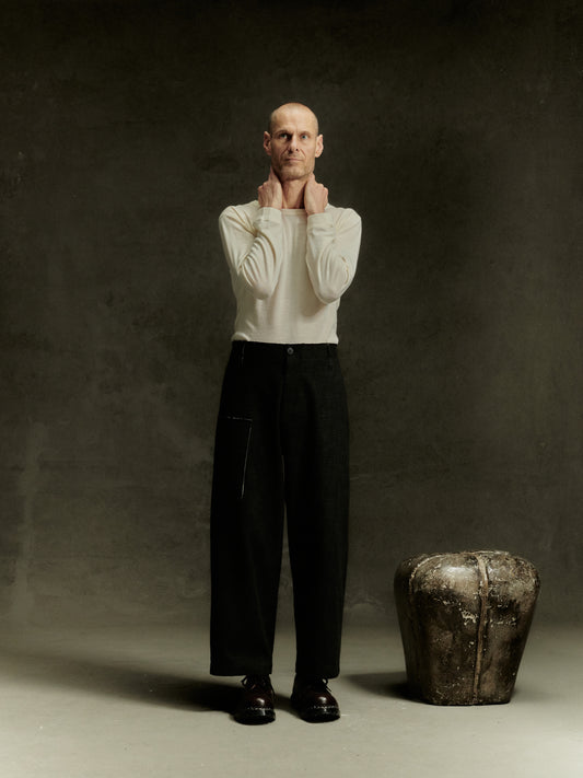 Wilhelm Trousers - Alga Green Wool Cotton