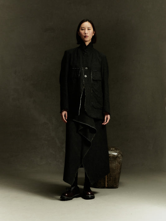 Kleve Skirt - Alga Green Wool Cotton