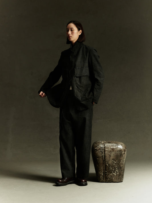 Kassel Trousers - Alga Green Wool Cotton