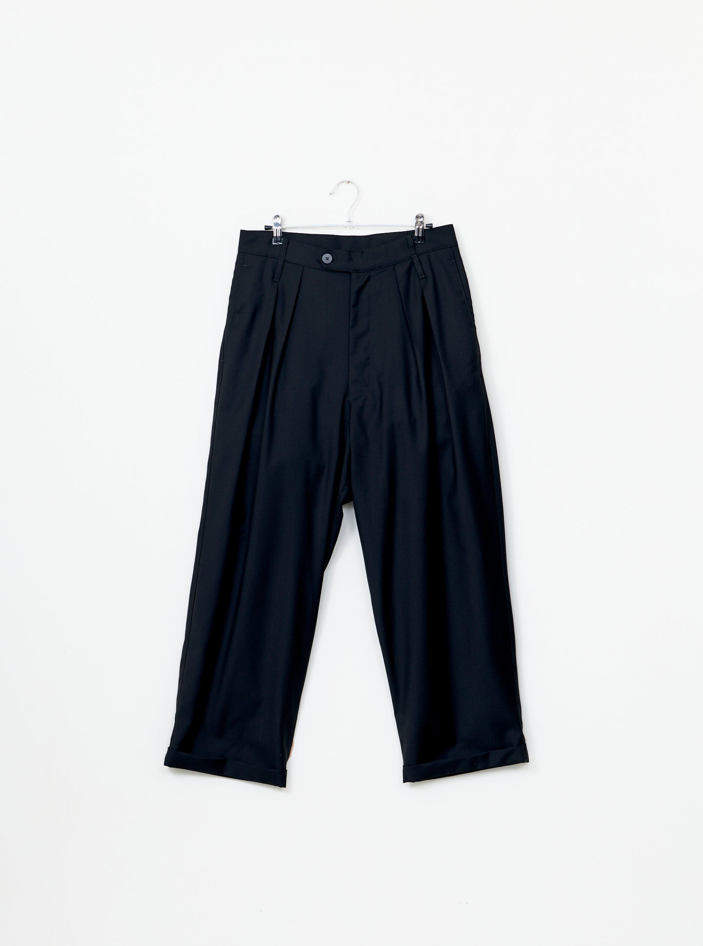 Double Pleat Trousers - Ebony