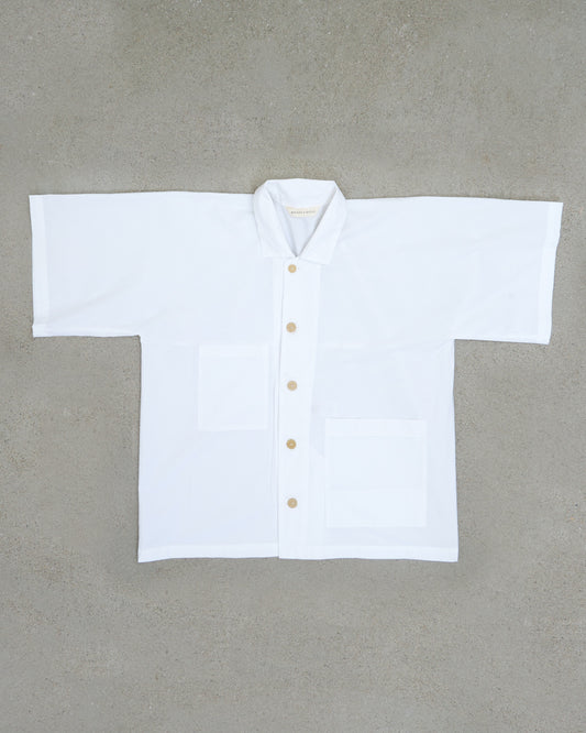 Camp Collar Shirt - White Organic Cotton