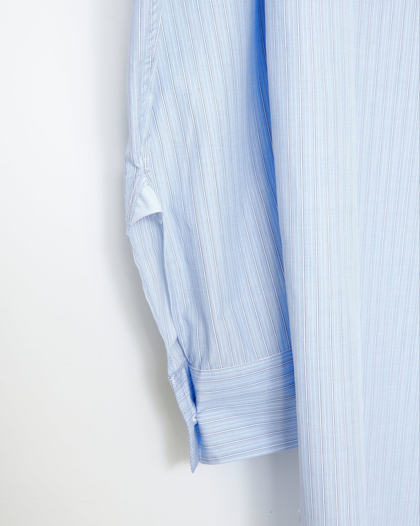 Hand Tie Shirt - Fine Blue Stripe