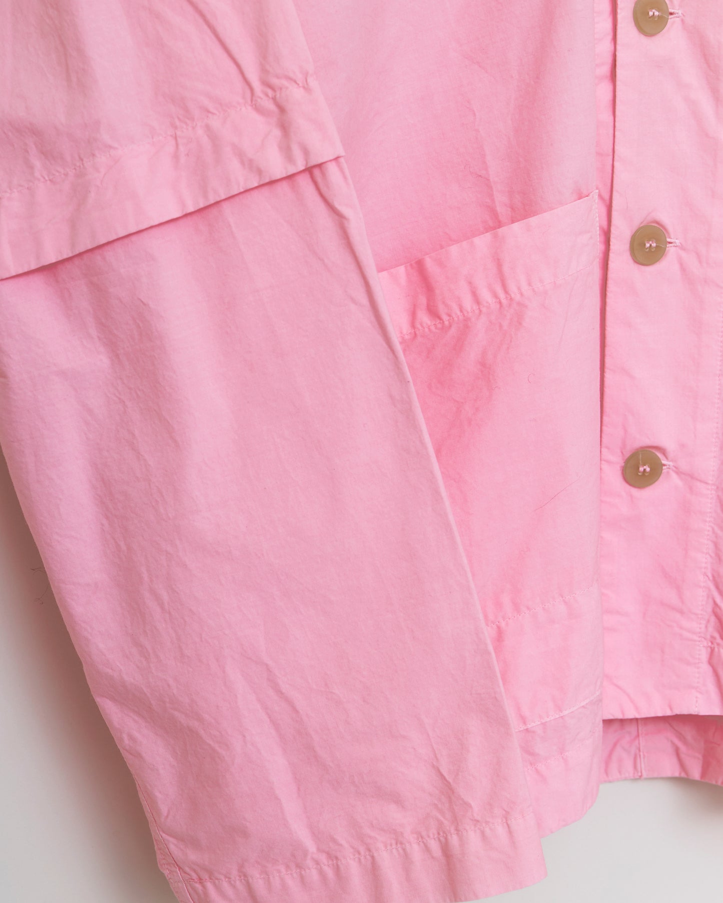 Long Sleeve Camp Collar Shirt in Paper Compact Cotton - Rose