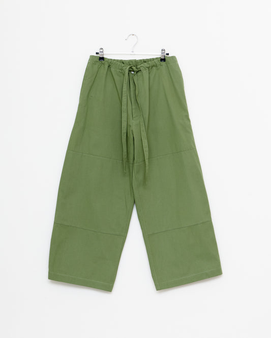 Orihon Trousers in Soft Cotton Canvas - Sap Green