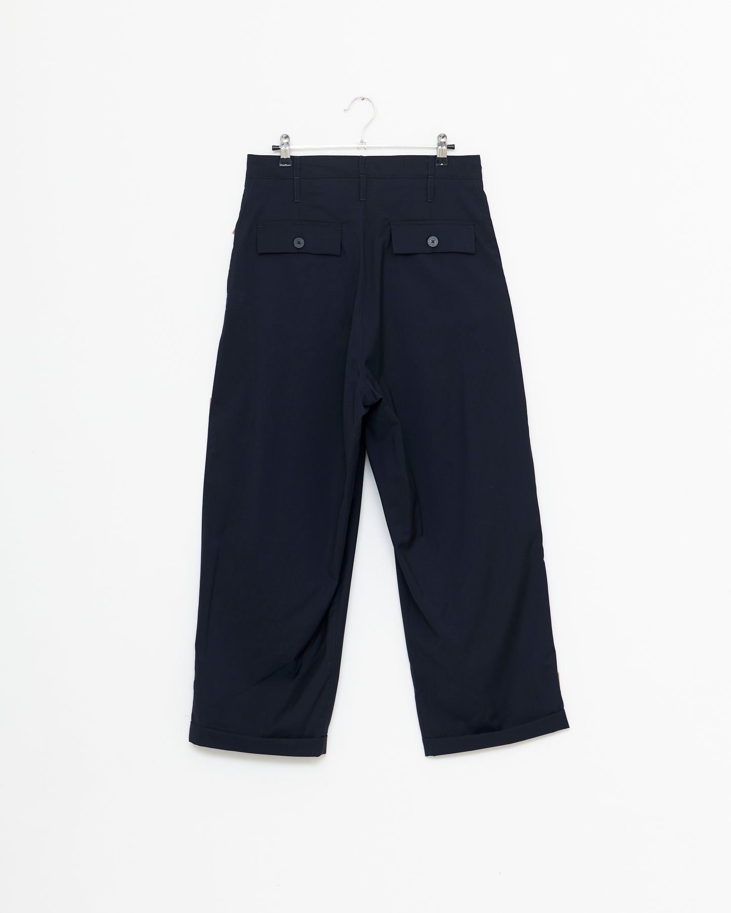 Double Pleat Trousers - Ink Tropical Wool