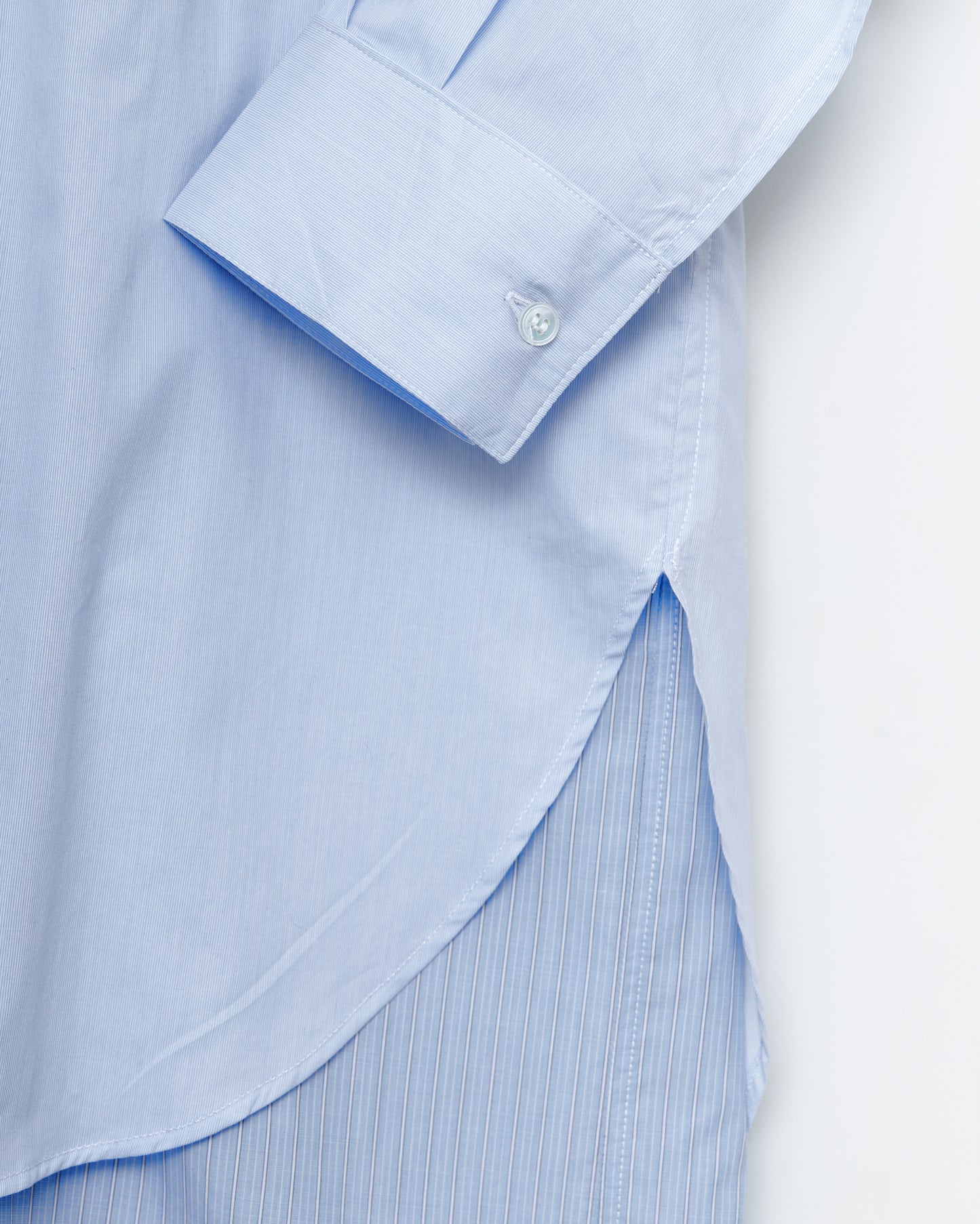 Hand Tie Shirtdress - Fine Blue Stripe