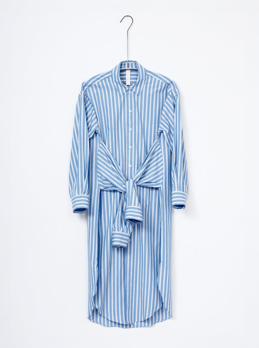 Hand-Tie Shirt Dress - Zenith Blue Stripe