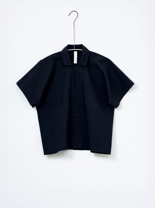 Camp Collar Shirt - Slate Micro Check Cotton