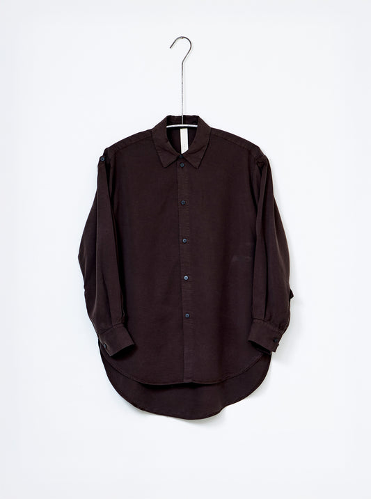 Hand-Tie Shirt in Washed Cacao Tencel