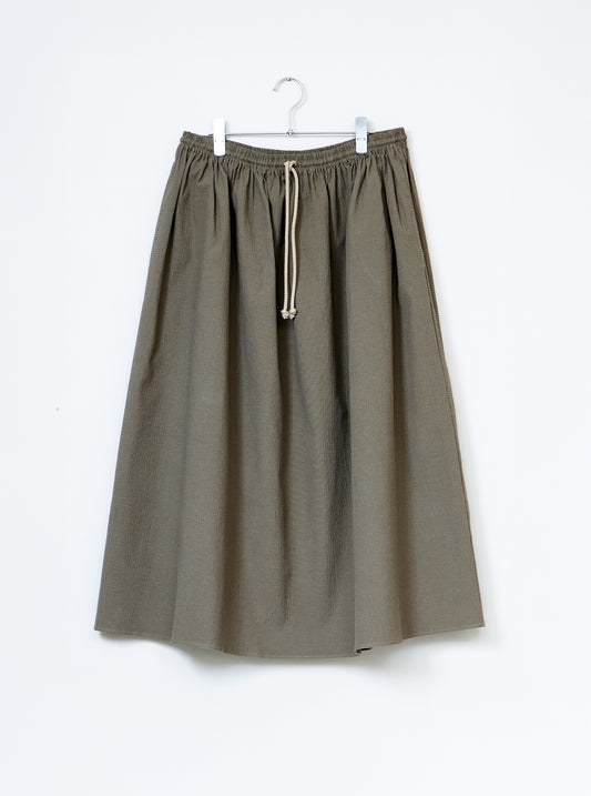 Gatherers Skirt - Clay Micro check Cotton