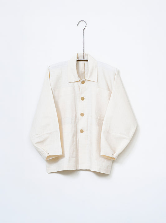 4 Pocket Jacket - Alabaster Handwoven Cotton