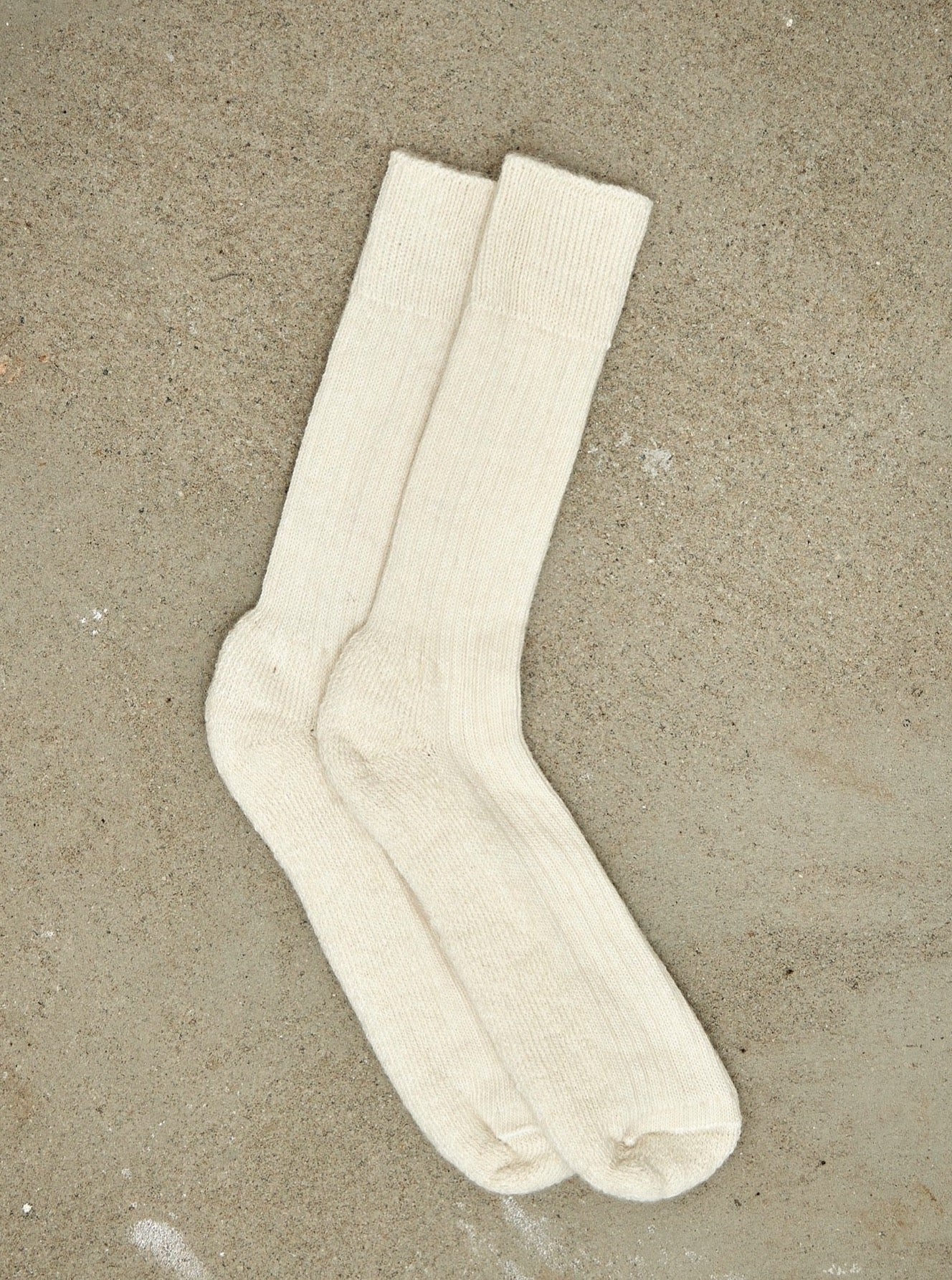 Working & Walking Socks - Cream Alpaca Wool